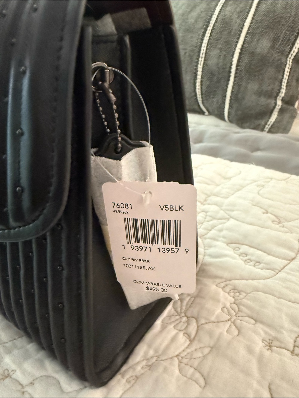 NWT Coach Parker With Quilting & Rivets Black - Picture 2 of 10